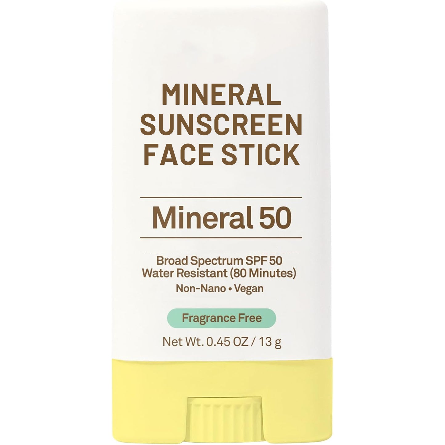 Mineral Sunscreen Face Stick - SPF 50 - UVA/UVB Face and Body Protection - Fragrance Free – Safe for Sensitive Skin