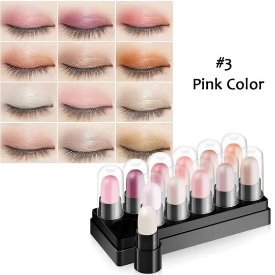 🎁2024 New Year Hot Sale🎁Eye pencil set 12 couleurs imperméable long lasting water Glitter Shimmer Eye Shadow Pen