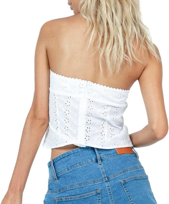 Women Sexy Strapless Tube Tops Off Shoulder Bandeau Bustier Sleeveless Backless Skinny Tank Crop Top Streetwear