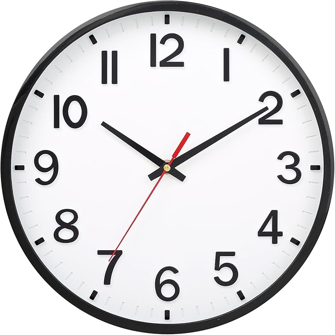 Wall Clocks Battery Operated 8 inch Modern Wall Clock,Silent Non Ticking Wall Clock for Living Room Bedroom Kitchen Office Classroom Decor (Gray White)