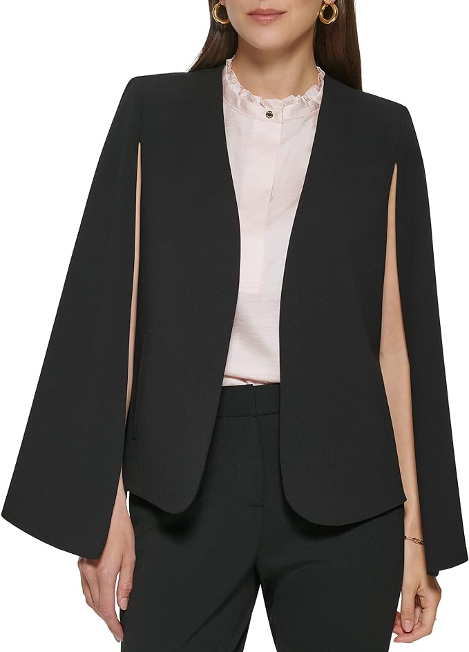 Women's Standard Everyday Casual Stretchy Open Front Cape