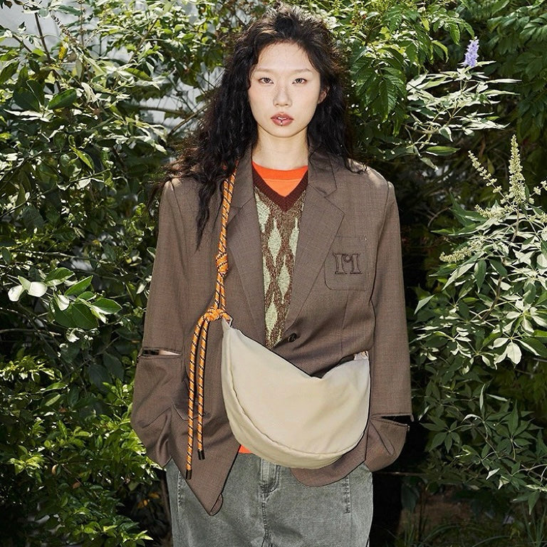 Freestyle Knotted Nylon Crescent Bag