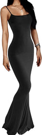 Women's Casual Lounge Slip Long Dress Sexy Sleeveless Backless Bodycon Maxi Dresses Summer Slim Elegant