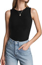 Womens Ribbed Scoop Neck/Halter Tank Tops 2024 Summer High Neck Sleeveless Casual Slim Fitted Knit Cami Shirts