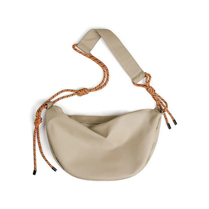 Freestyle Knotted Nylon Crescent Bag