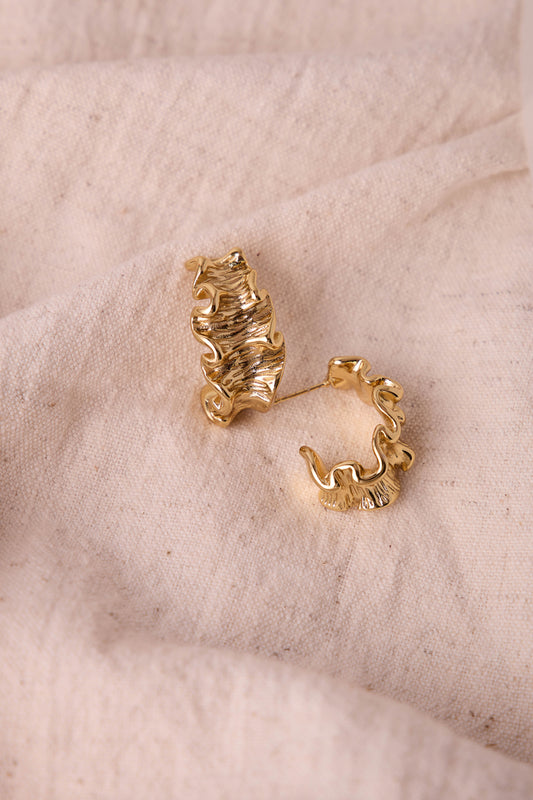 Bark Textured half Hoops