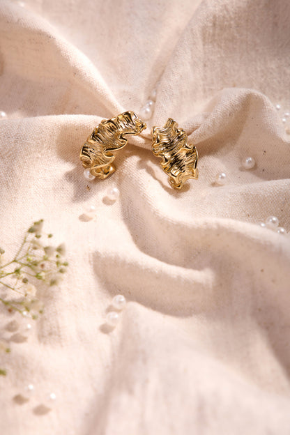 Bark Textured half Hoops