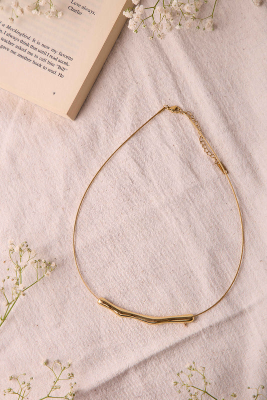 Bamboo Textured Slice Necklace