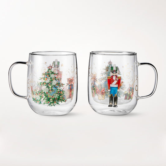 Double-Wall Nutcracker Coffee Mugs