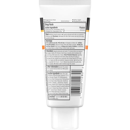 Clear Face Liquid Lotion Sunscreen for Acne-Prone Skin, Broad Spectrum SPF 50 UVA/UVB Protection